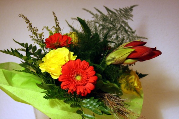 Diesen Strauß Blumen erhielt Ralf Beckert
